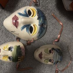 Vintage hand-painted ceramic mask