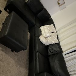 Leather Couch And ottoman 