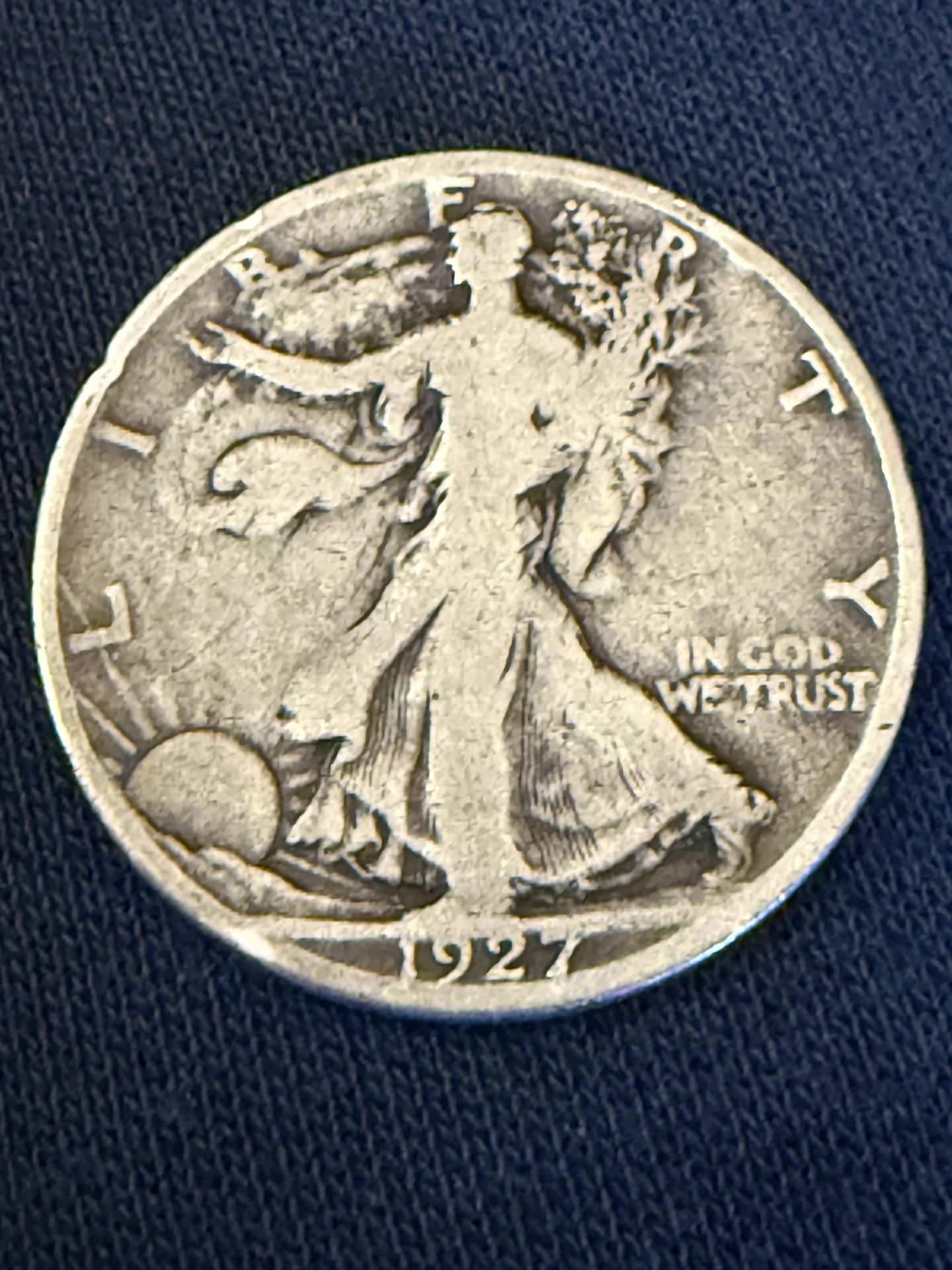 1927-S Silver Walking Liberty Half Dollar 