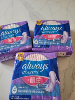 Always Discreet Moderate Regular Pads – 3 Packs