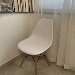 White Chair with Wooden Legs