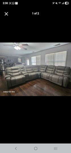 Leather recliner sofa
