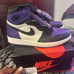 Jordan 1 Court Purple 1.0 Size 8.5 Deadstock $350