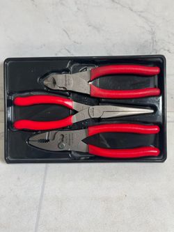 Snap-On PL307ACF 3-Piece Red Pliers Set (A1G010849)