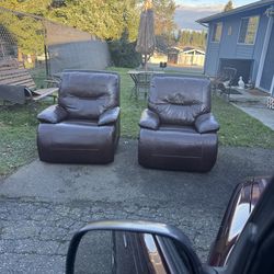 Rocker recliners real leather $30
