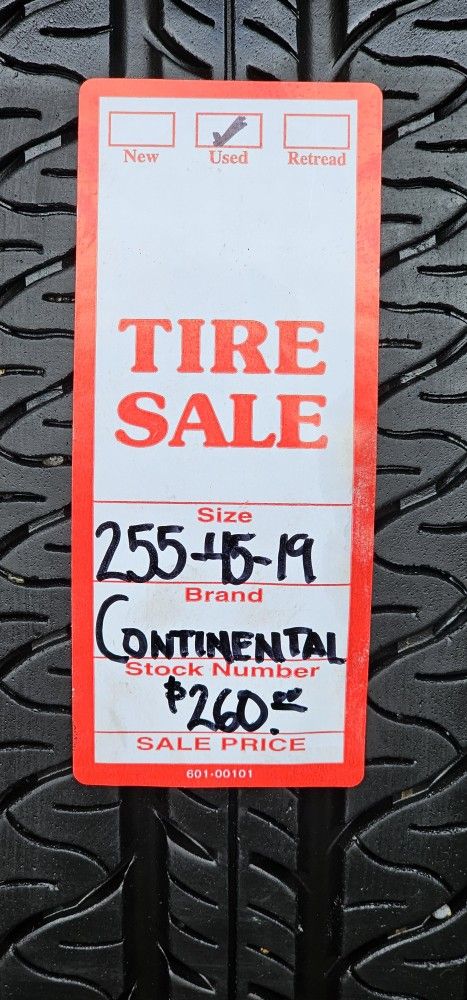 255/45/19 CONTINENTAL PROCONTACT $260.00