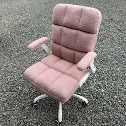 NEW Seatzone Pink Faux Fur Ergonomic Executive Desk Chair