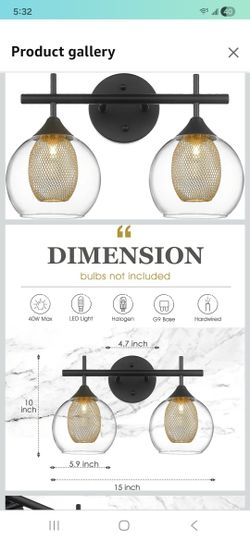 Black And Gold Bathroom Light 