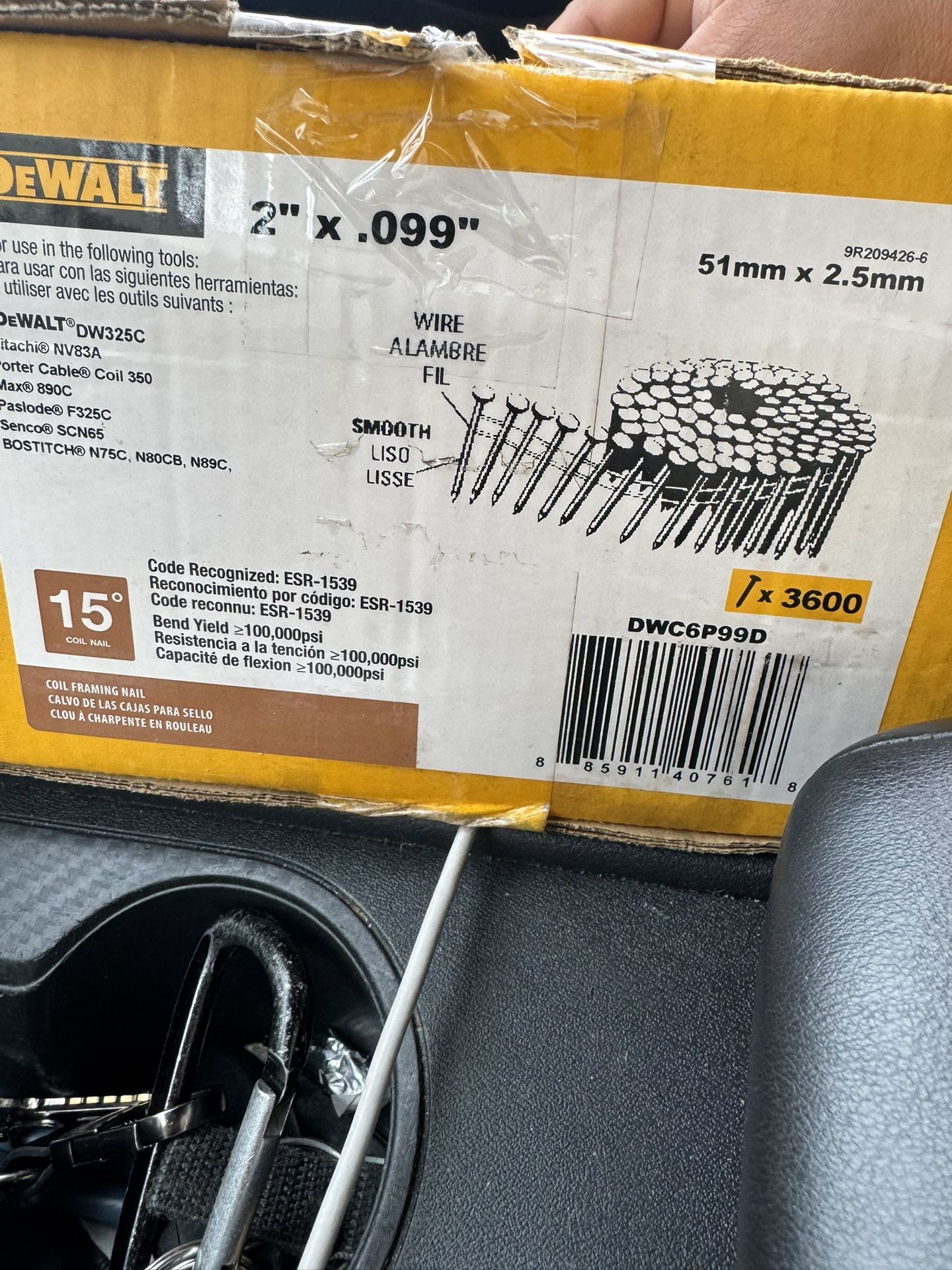 New DeWalt 15 Coil Nails DWC6P99D