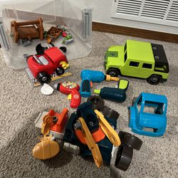 Battat- Wonder Wheels– Toy Crane/Car With Drill 