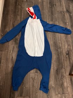 Adult Shark Onesie Costume Size Medium Gently Used