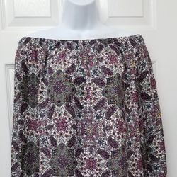 Paisley Print Peasant Top M
