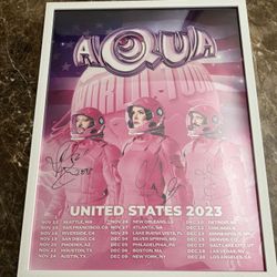 AUTOGRAPHED Aqua World Tour Poster