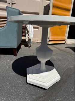 White Round Side Table