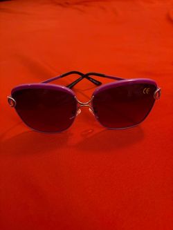 Purple Oversized Sunglasses with Silver Frame