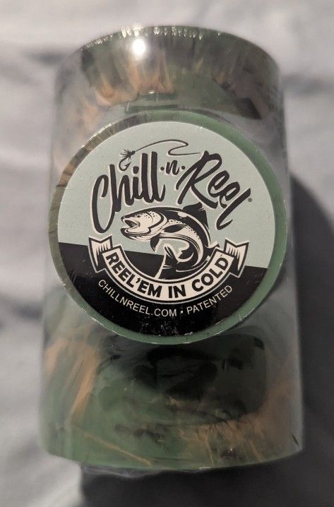 Chill-N-Reel Fishing Can Cooler with Hand Line Reel Attached