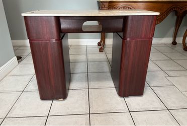 Nail Manicure Table with Marble Top