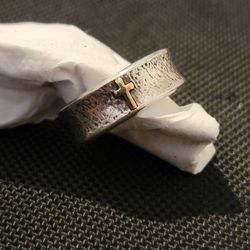 James Avery Textured Wedding Ring  With Gold Cross Size 11 Firm Price 