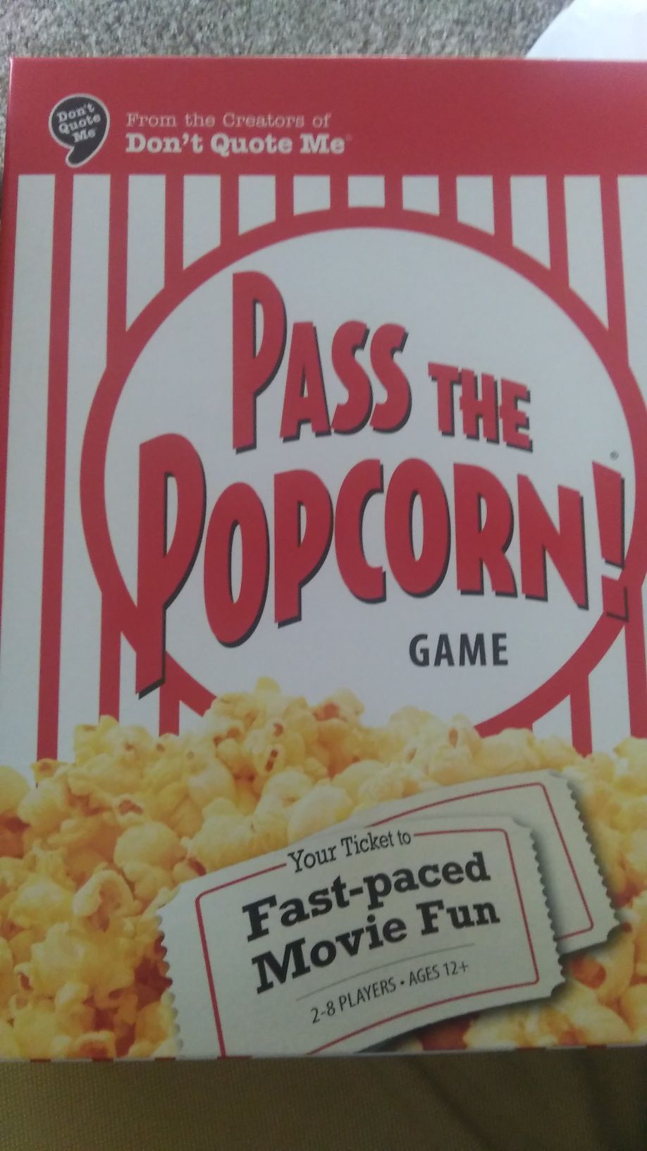 New Pass the Popcorn Board Game