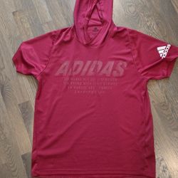 Mens Adidas Hooded Shirt - Large 
