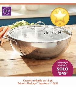 Princess House. Cacerola De 15 Qts Heritage Signature De Acero Inoxidable Nueva En Su Caja