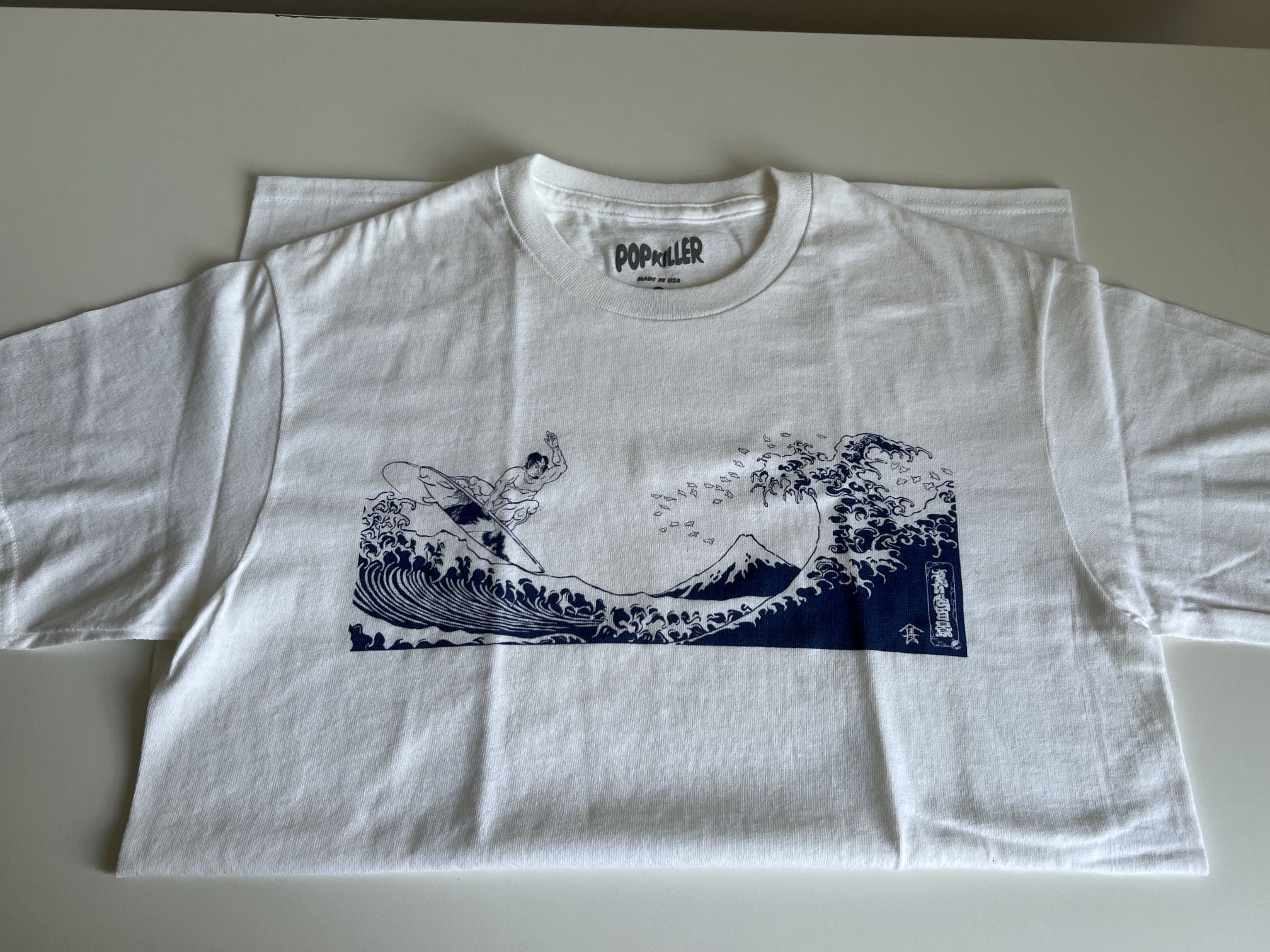Popkiller Artist Series Street Hyakkei Hokusai Surf Classic T-shirt Size Small Mens