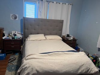 MOVING SALE! Queen bed frame with drawers