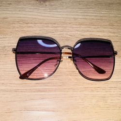 Pink and Black Oversized Geometric Sunglasses