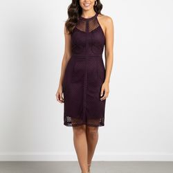 Charlotte Russe Night Mesh Halter Sheath Dress Sleeveless Knee Length Size 3X