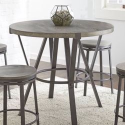 ROUND HIGH TOP FOR ABLE + 4 SWIVEL STOOLS