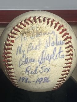 VTG 1986 Dave Stapleton AUTOGRAPHED GAME USED Baseball ROALB Red Sox "DiMag"