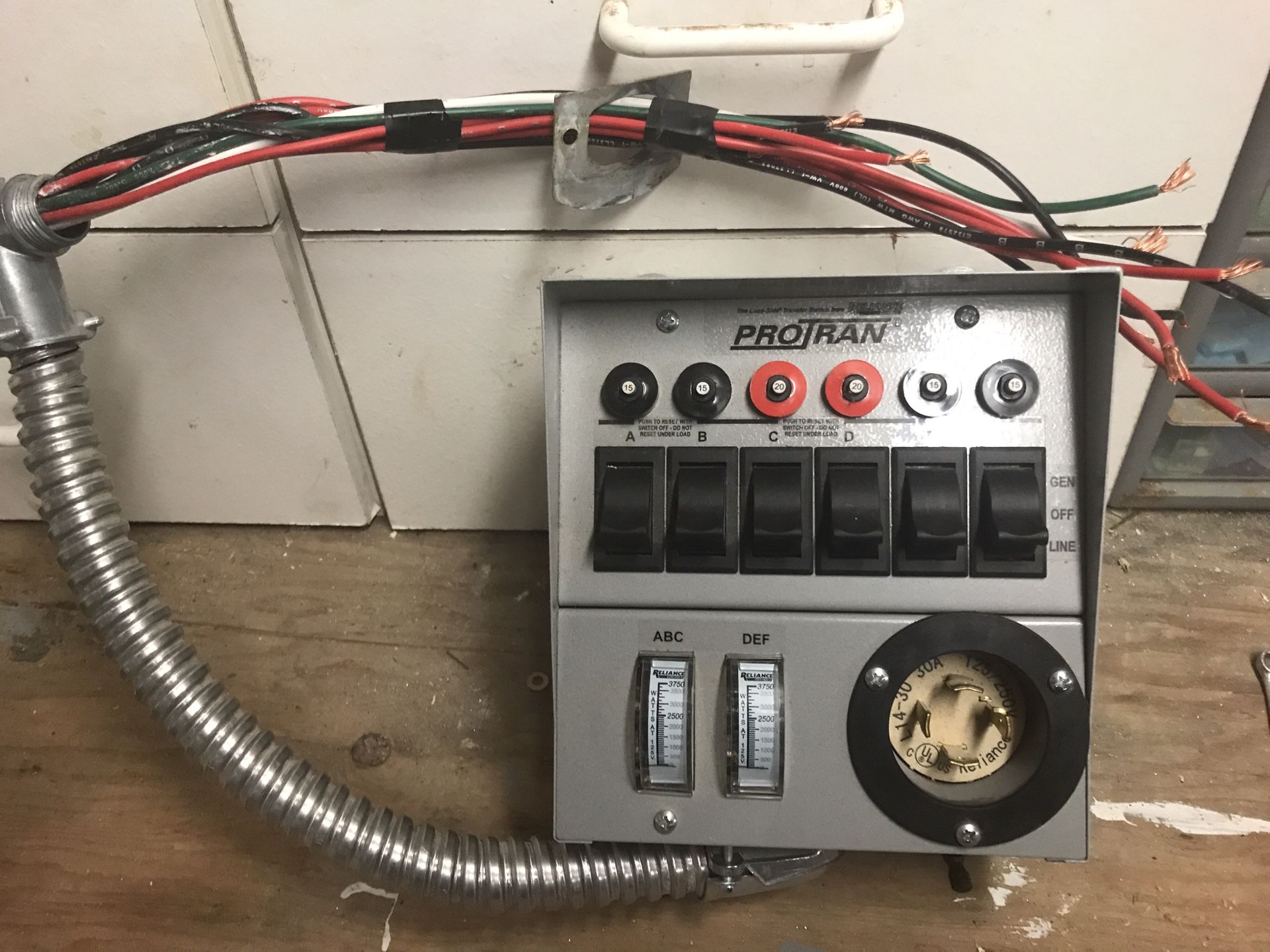 Generator transfer switch. $125.