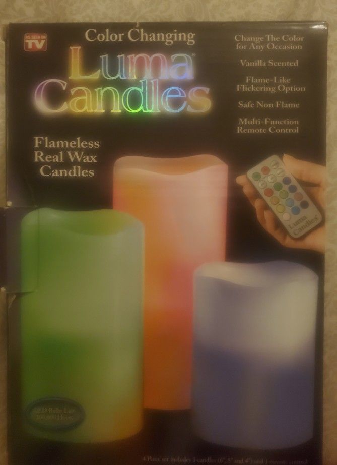 Multi Changing Color Faux Candles