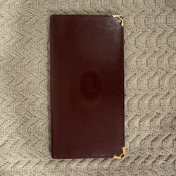 Cartier Bordeaux Leather Long Wallet