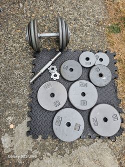 Dumbells Weights And Weight Bench