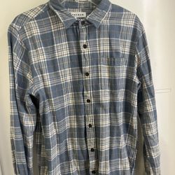 Pacsun Light Blue Plaid Flannel SZ Medium