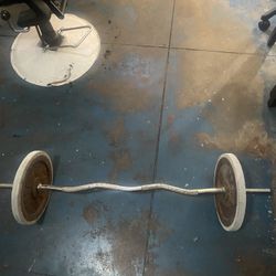 Curl Barbell With Plates