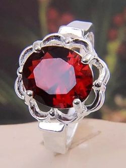 Red silver 925 ring