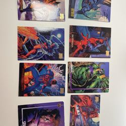 Lot Of 8 Marvel DC Wildcats Vintage Trading Cards Spiderman Wolverine Deadpool 