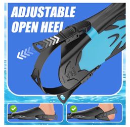 Snorkel Fins, Travel Size Short Flippers for Snorkeling Swimming