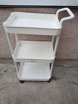 White 3-Tier Rolling Storage Cart