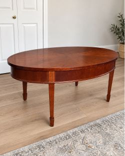Oval Cherry Wood Coffee Table