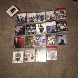 Ps3 With 2 Controllers And 20 Games