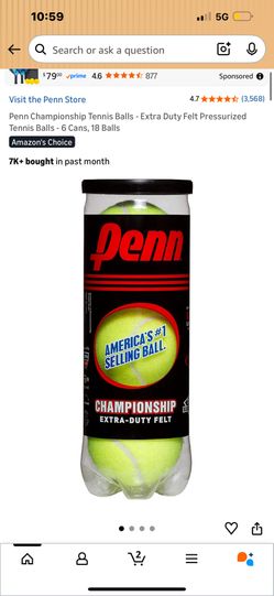 Penn Championship Tennis Balls - Extra Duty Felt Pressurized Tennis Balls - 6 Cans, 18 Balls