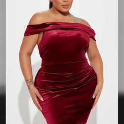 Fashion Nova Red Velvet Dress
