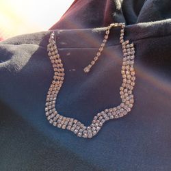 Vintage, Choker Necklace, Rhinestones. 1940 Era.