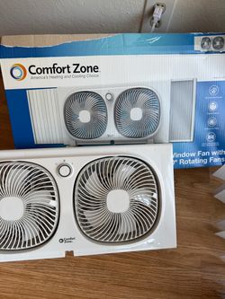 Comfort Zone Twin Window Fan with Rotating Fans