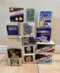 14 Baseball, Football & Hockey Sets