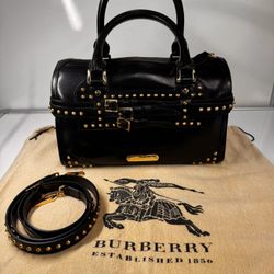Burberry Studded Alchester Bowler Satchel. 