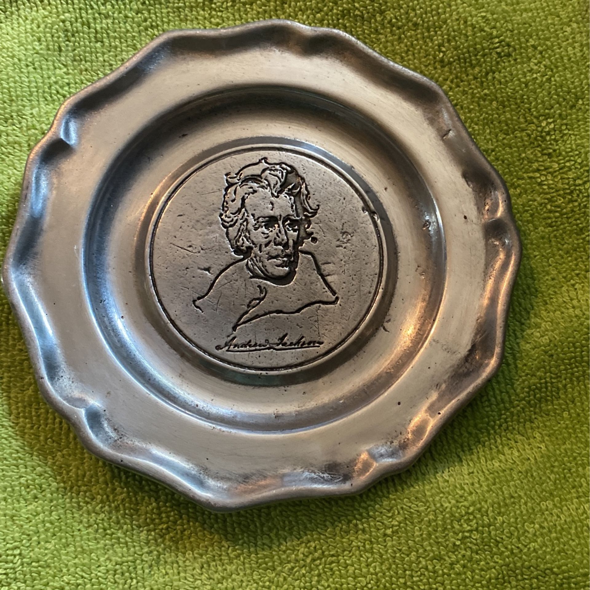 Andrew Jackson Pewter Plate
